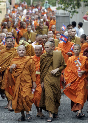 Monks yearn for peace