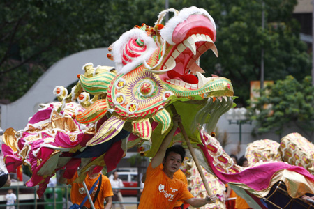 Paraders mark anniversary of Hong Kong's return