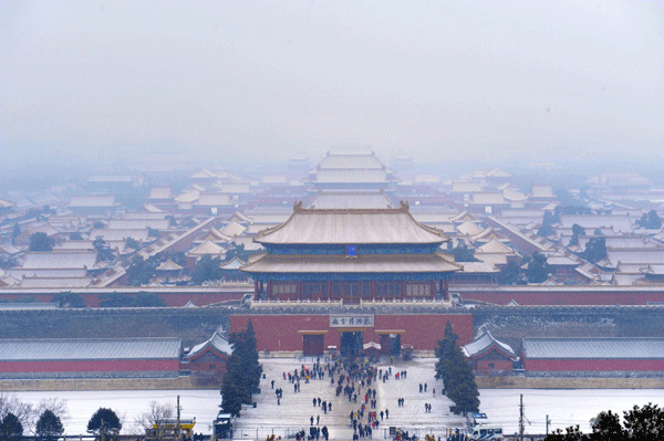 Beijing covered in snow