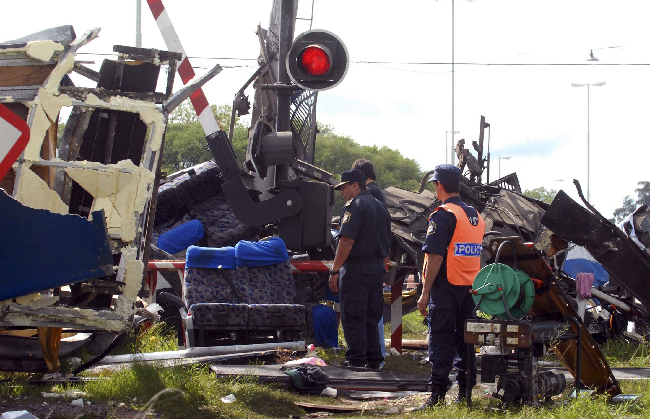  ... train crashed into a bus in dolores buenos aires province argentina