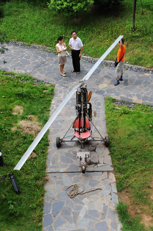 Self-made rotor aircraft by Changsha citizen