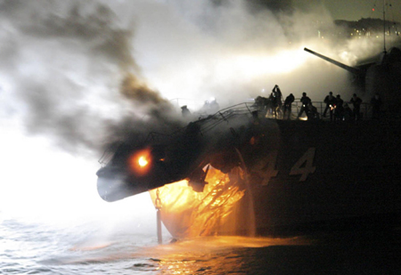 Japan warship collides with commercial vessel