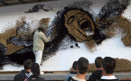 Albanian artist creates colossal mosaic of Michael Jackson