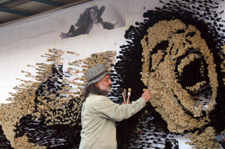 Albanian artist creates colossal mosaic of Michael Jackson