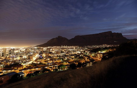 Cape Town lights up in South Africa