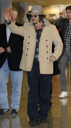 Johnny Depp arrives in Tokyo to promote new movie