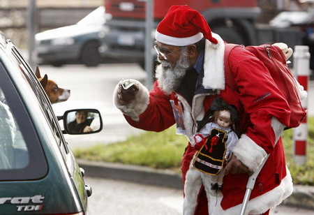 Santa Claus around the world ready for annual work