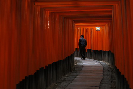 10,000 torii gates at Japan's Shinto shrine