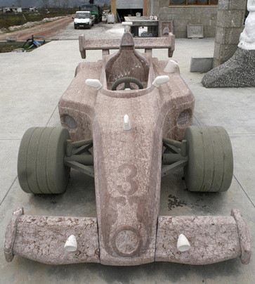 McLarenMercedes racing car carved in stone