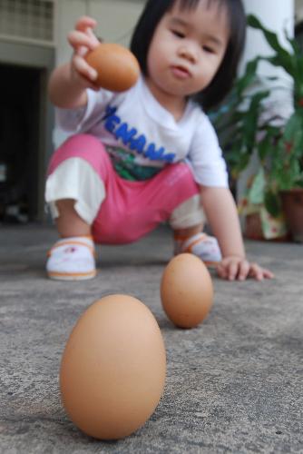 Erecting eggs to welcome spring