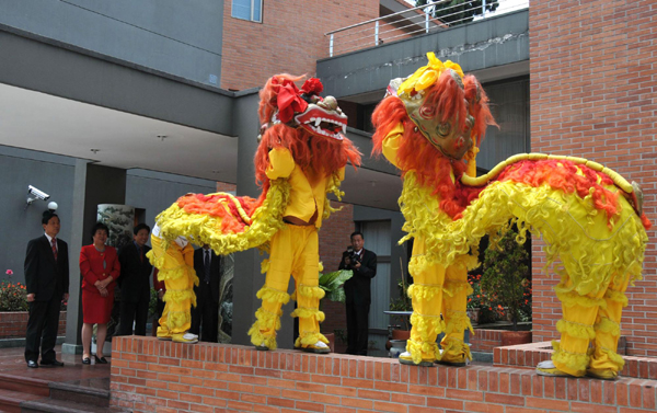 Lion dance in Bogota