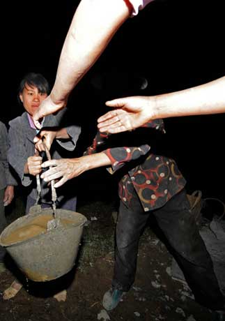 Villagers work around the clock for water
