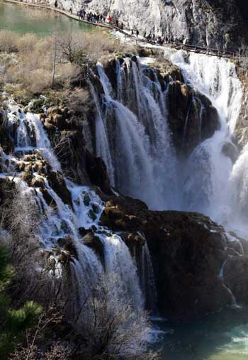 Great Waterfall at the Plitvice Lakes in Croatia