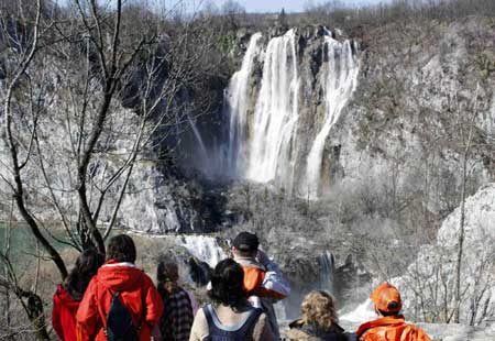Great Waterfall at the Plitvice Lakes in Croatia