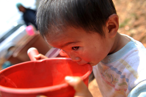 Children coping with life under dry skies