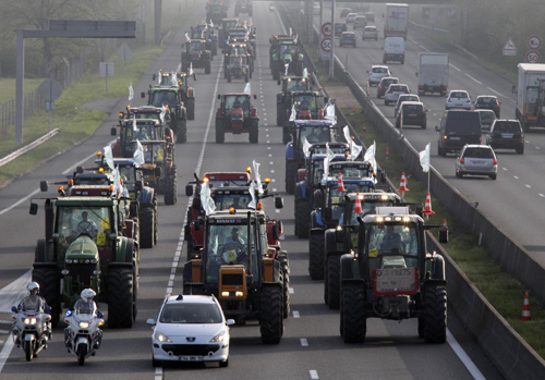 French farmers protest in Paris