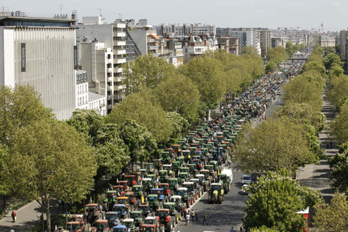 French farmers protest in Paris