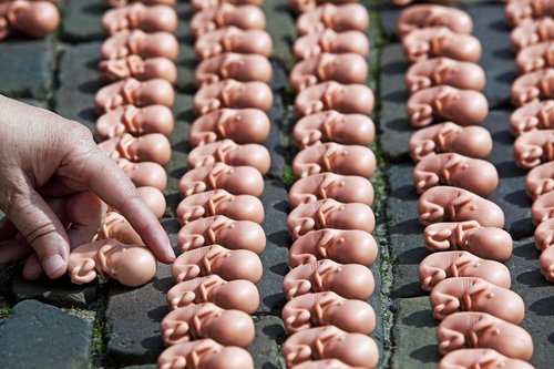 Plastic fetuses on display in Netherlands