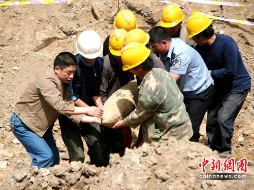 Bomb discovered in construction site