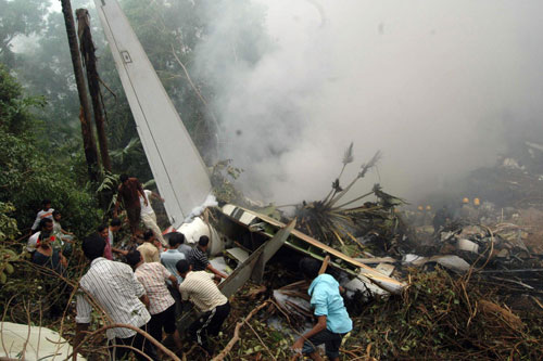 Plane crashes in south India