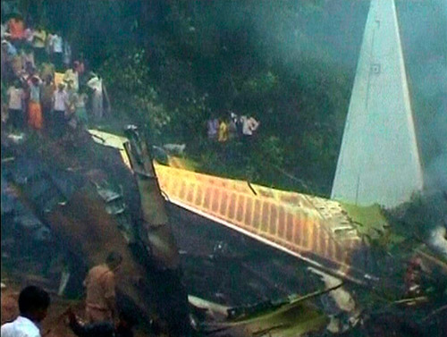Plane crashes in south India