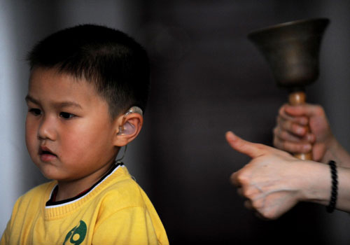 Deaf-mute children rehearses for their day
