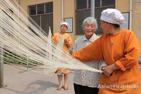 Thin hollow noodles are pride of village