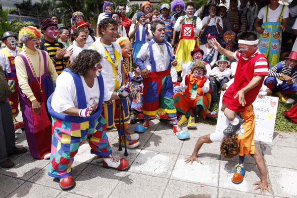 Clowns protest against crimes
