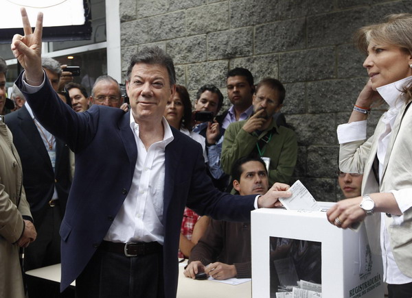 Santos elected as new president of Colombia
