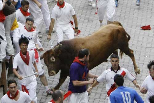 Running of bulls at San Fermin festival