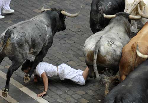 Running of bulls at San Fermin festival