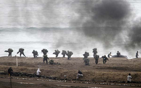 Sea landing exercise carried out in Lima