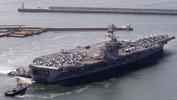 USS George Washington arrives in Busan for US-ROK drill
