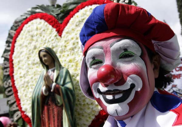 Clown parade in Mexico City