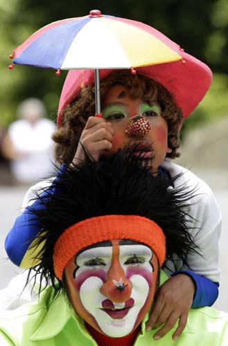 Clown parade in Mexico City