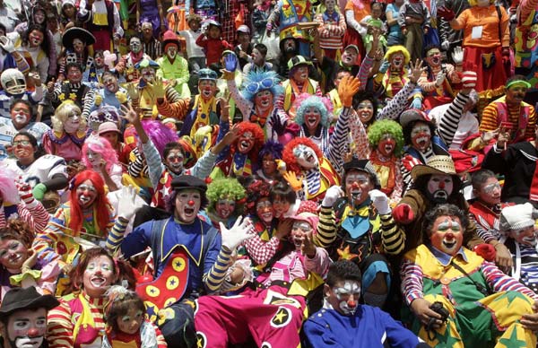 Clown parade in Mexico City