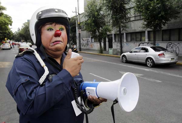 Clown parade in Mexico City