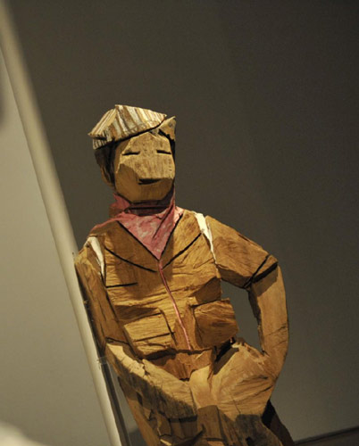 Wooden people exhibit showcases in Beijing