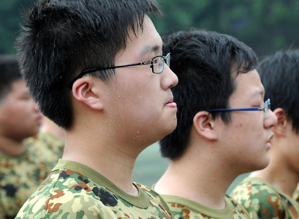 Students in military training