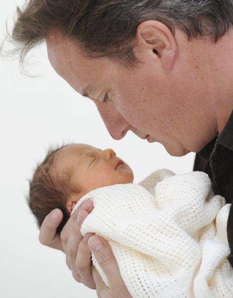 PM Cameron enjoys time with new baby daughter