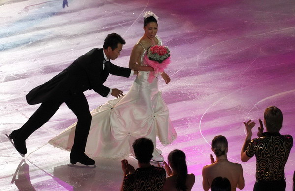 Wedding party of China's champion figure skaters