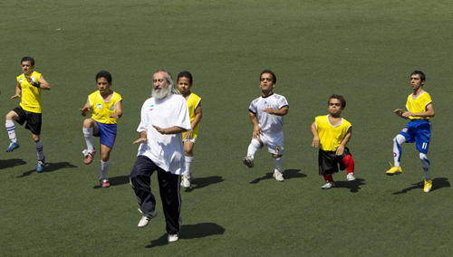 A soccer team of the small ones