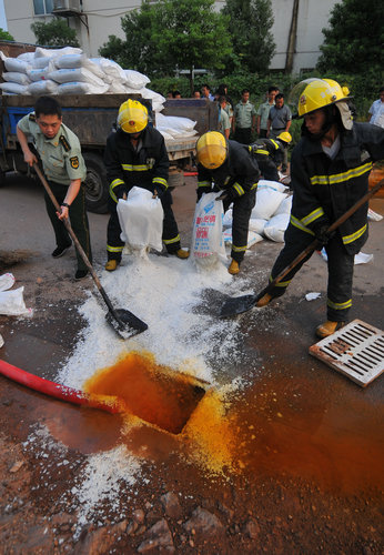 Poisonous gases caused by acid leak cloud city sky