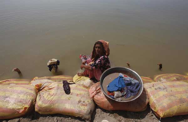 Life among flood waters and ruins