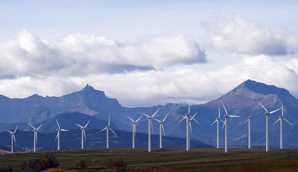 Canadian province benefits from wind of Rocky Mountains