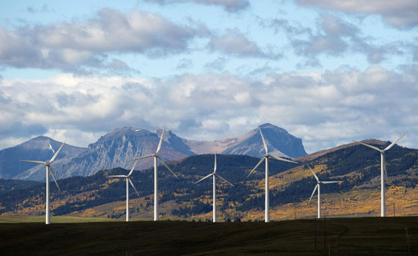 Canadian province benefits from wind of Rocky Mountains