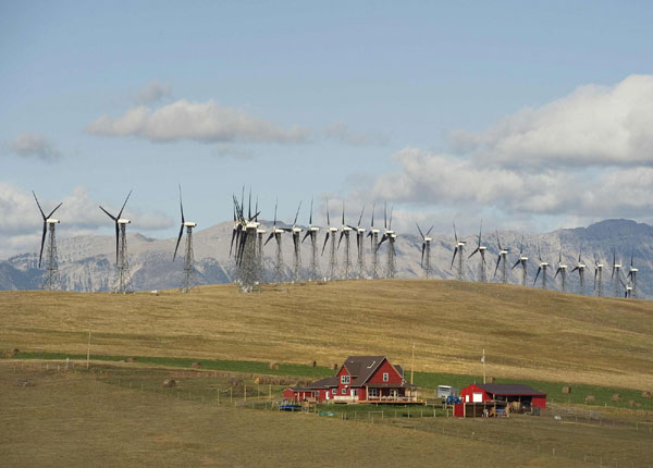Canadian province benefits from wind of Rocky Mountains
