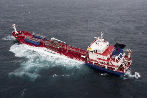 Chemical tanker being towed toward French coast