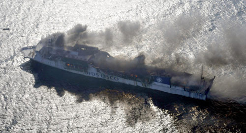 More than 200 rescued from blazing ferry in Baltic Sea