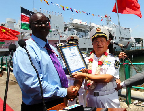 Navy hospital ship 'Peace Ark' arrives in Kenya